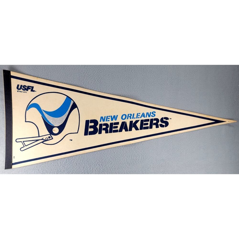 Vintage New Orleans Breakers USFL Football Pennant Rare